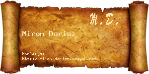 Miron Dorisz névjegykártya